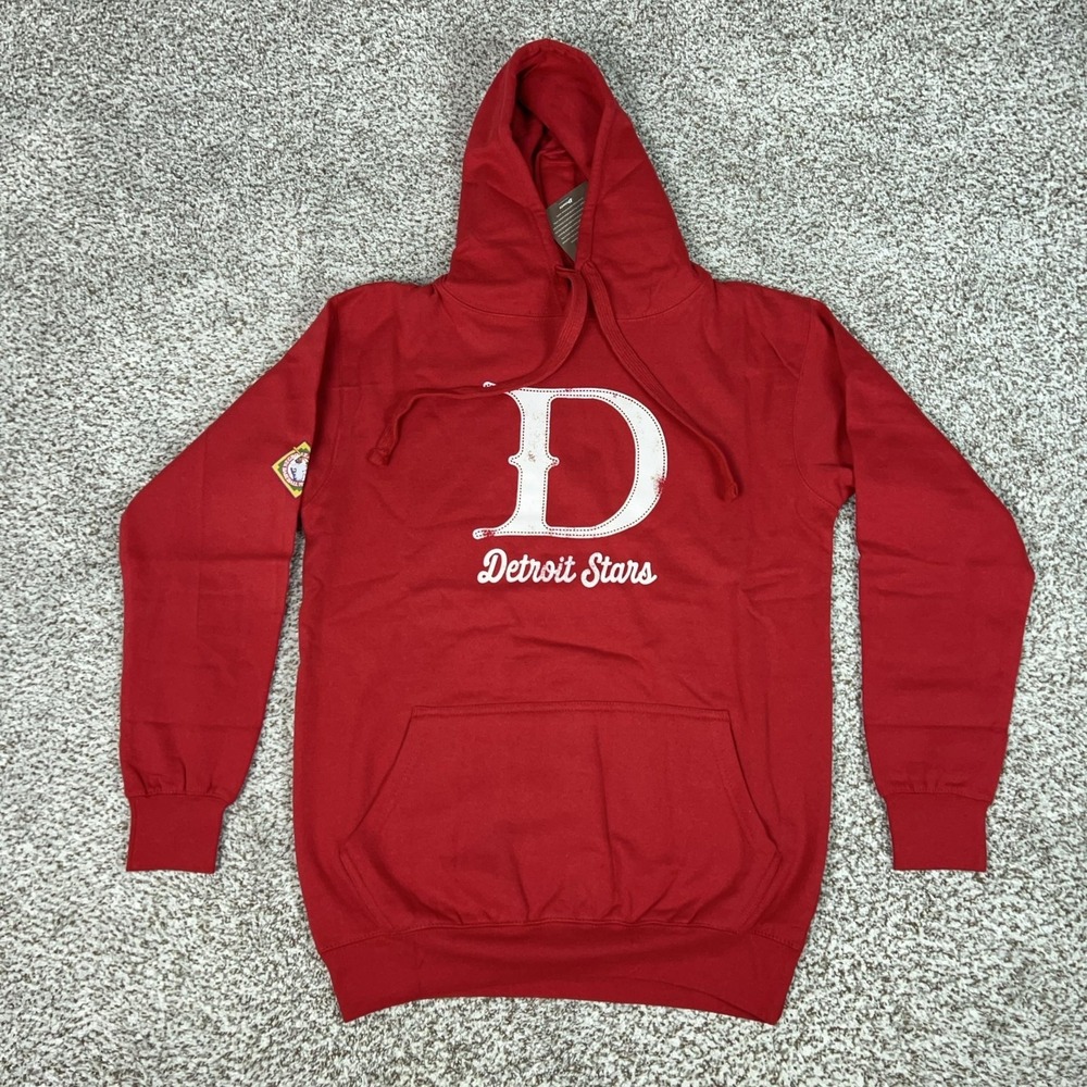 Detroit‎ Stars Mens Sweatshirt Medium Red Hoodie Baseball Negro Leagues Stitches